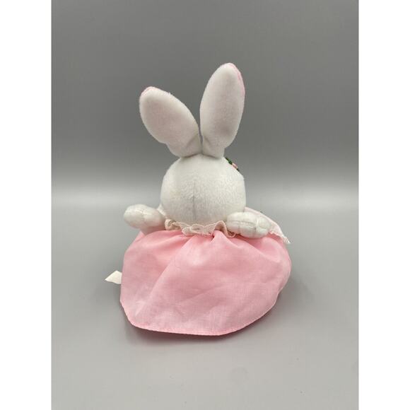 Applause White Bunny Rabbit Plush Stuffed Animal Little Dumpling Pink Bottom 5” - Picture 3 of 5